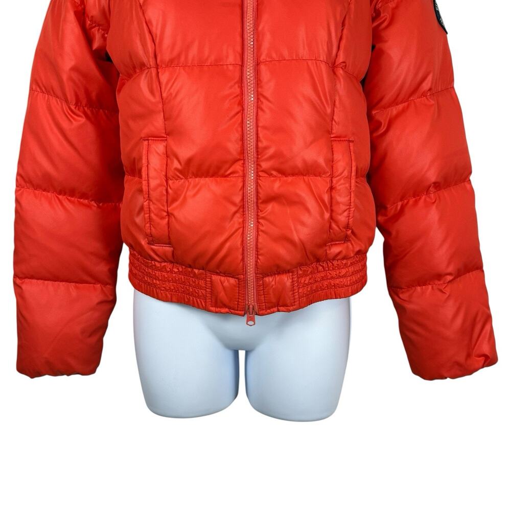 Abercrombie & Fitch Jacket Kids Extra Large Orange Down Puffer Coat Y2K Bomber - Picture 3 of 11